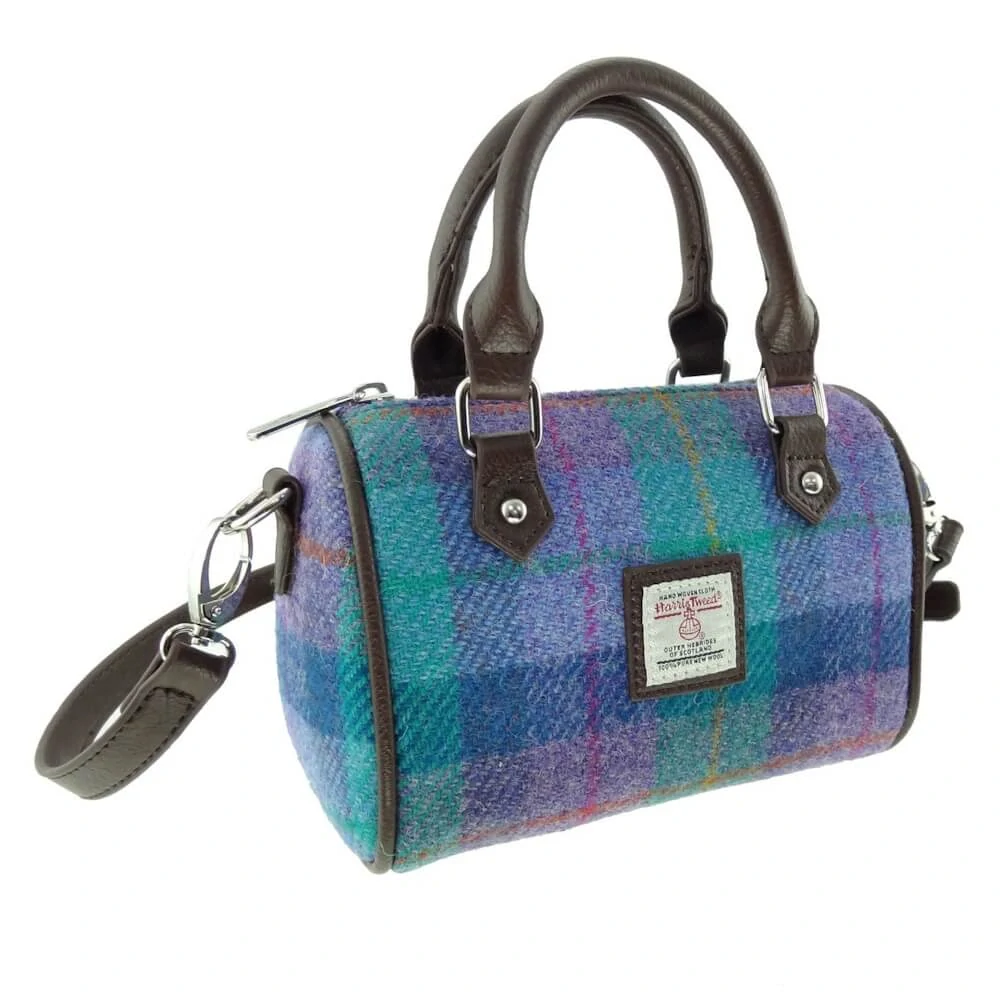 Kabelka Kilbride Harris Tweed Green Purple Check - Glen Appin