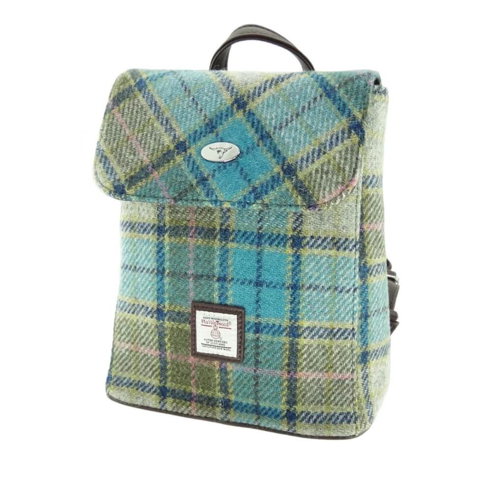 Batoh Tummel Harris Tweed - Turquoise Tartan