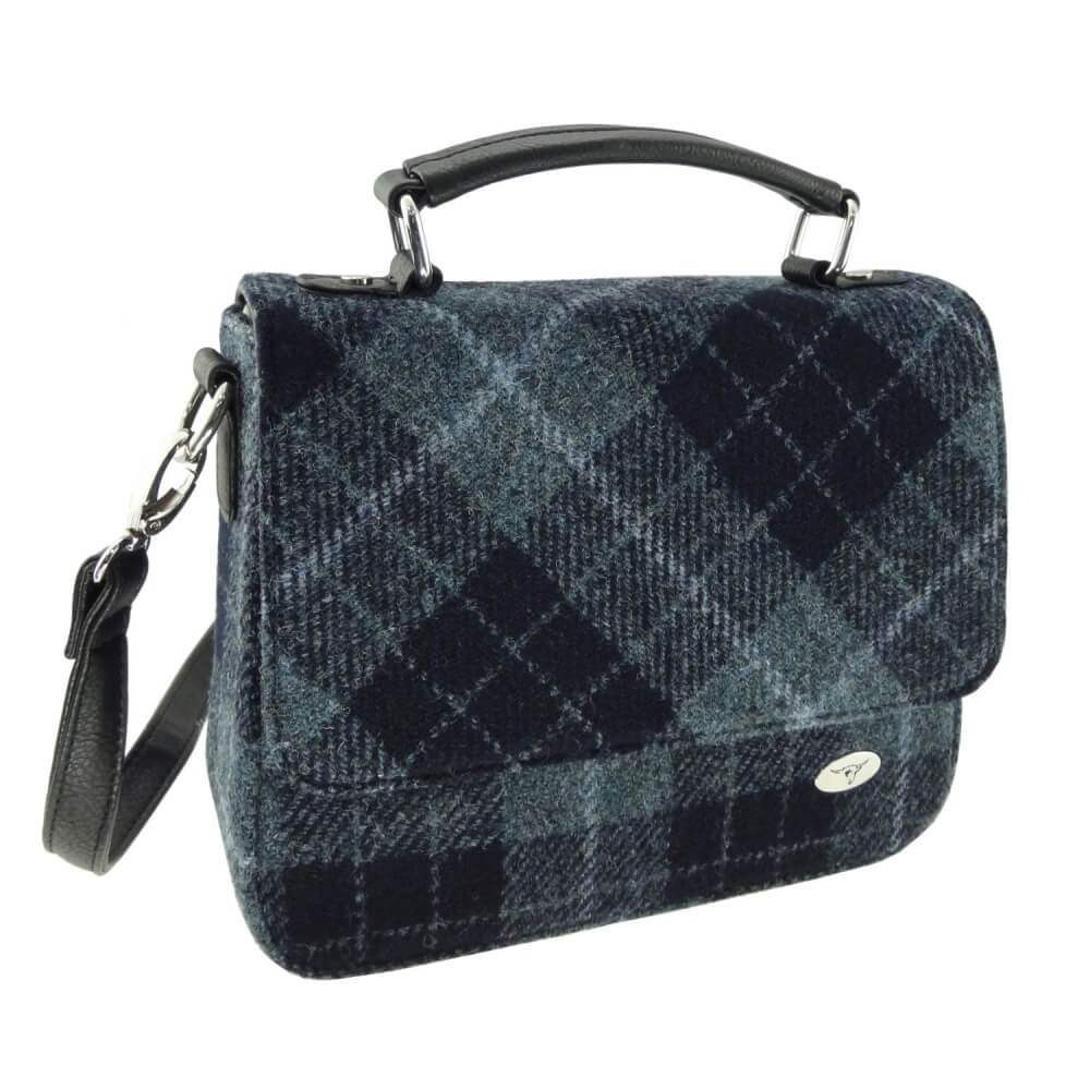 Kabelka Thurso Harris Tweed - Grey Black Tartan