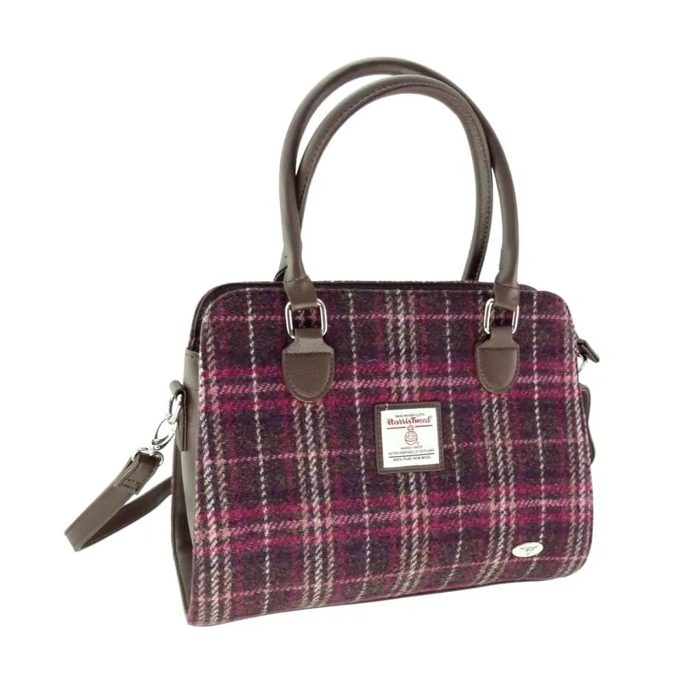Kabelka Findhorn Harris Tweed - Purple Check