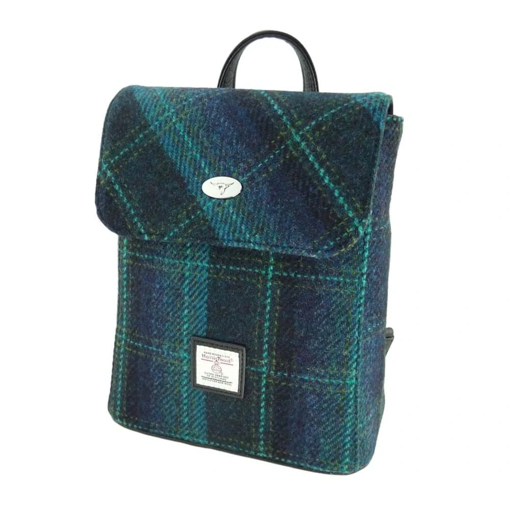 Batoh Tummel Harris Tweed - Turquoise Overcheck