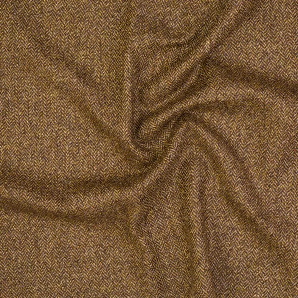 Vlněná látka metráž š. 150 cm - Brown Herringbone