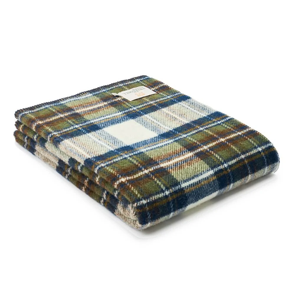 Vlněná deka Tartan Blue Dress Stewart (bez třásní) 200 x 150 cm Tweedmill
