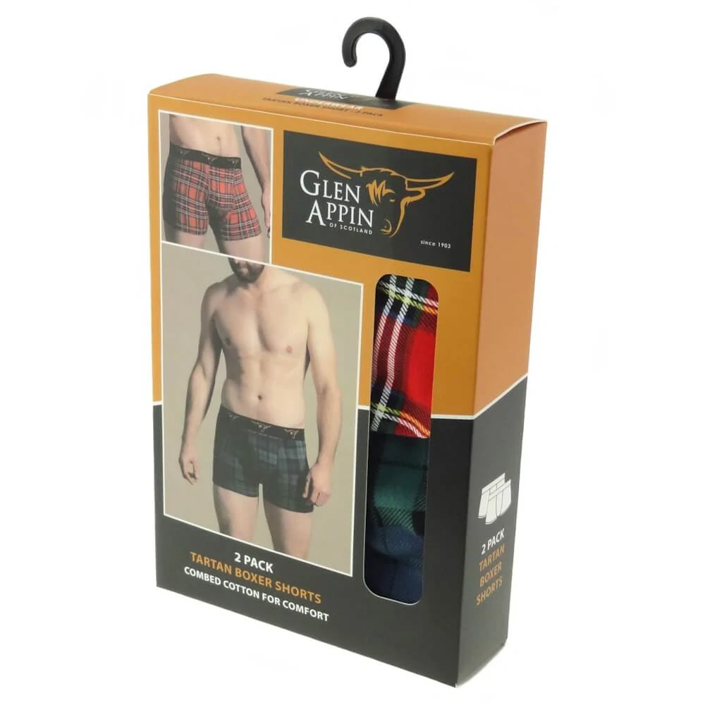 Pánské boxerky Royal Stewart & Black Watch Tartan - sada 2 ks, vel. L