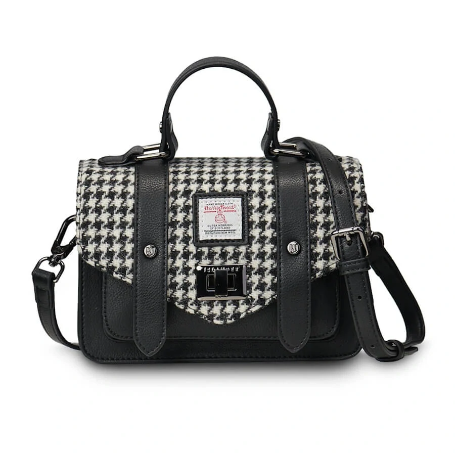 Kabelka The Mini Satchel Black and White Dogtooth - Islander