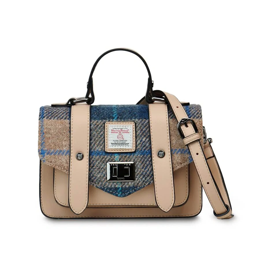 Kabelka The Mini Satchel Navy Beige Tartan - Islander