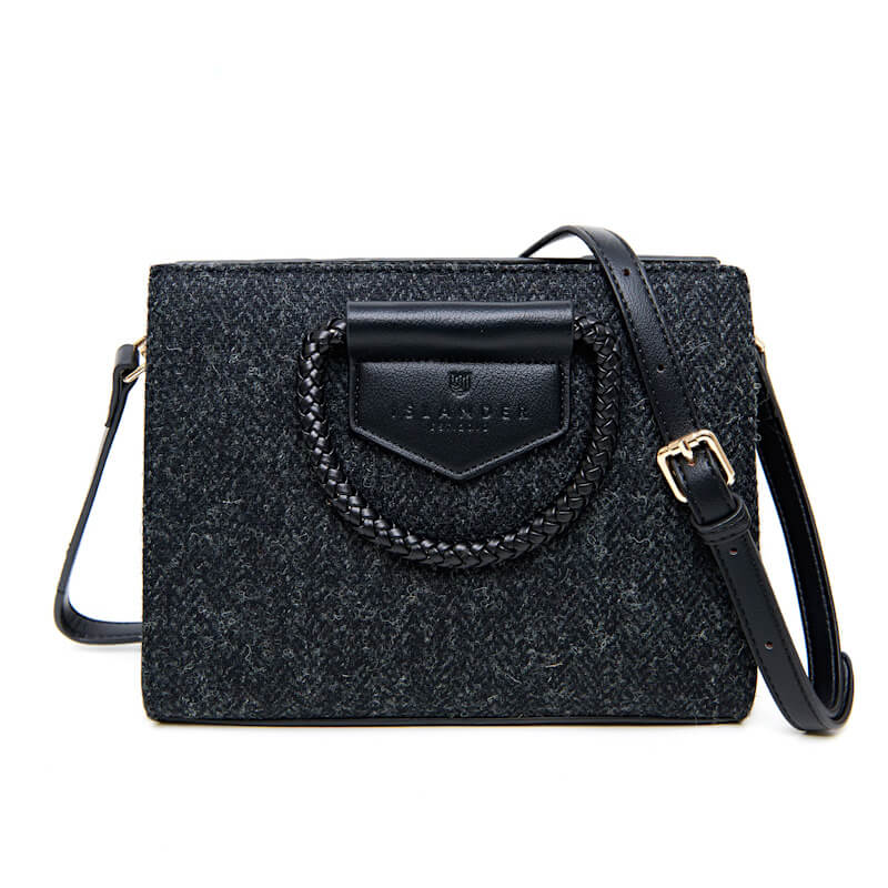 Kabelka The Arran Tote Black Herringbone - Islander
