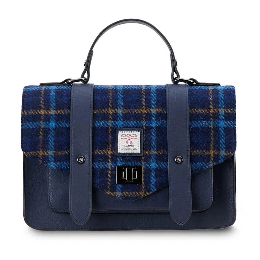 Kabelka The Large Satchel Navy Tartan - Islander
