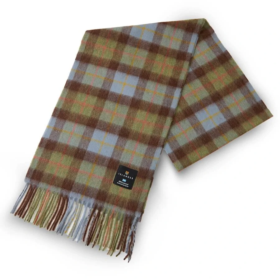 Šála z jehněčí vlny Gunn Tartan krátká 150x27 cm - Islander