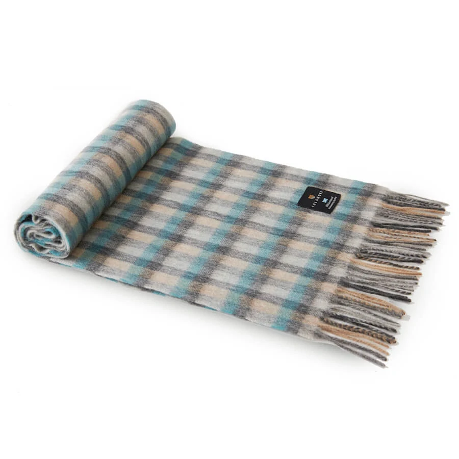 Šála z jehněčí vlny Islander Tartan krátká 150x27 cm - Islander
