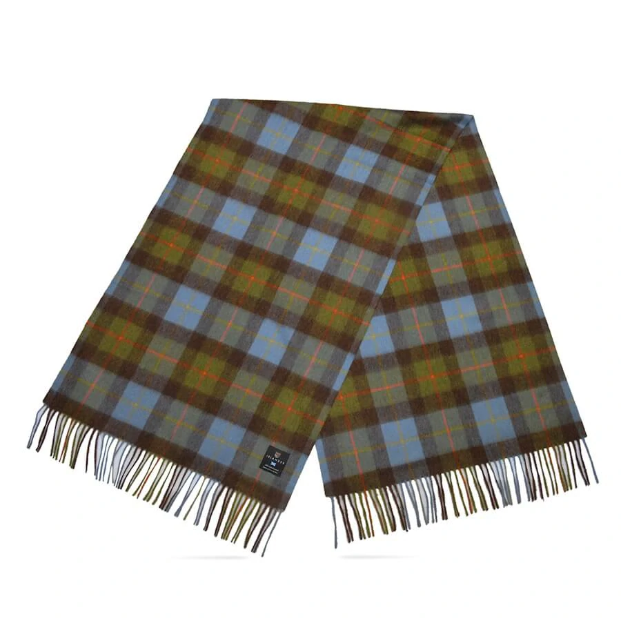 Šála z jehněčí vlny Gunn Tartan široká 180x50 cm - Islander