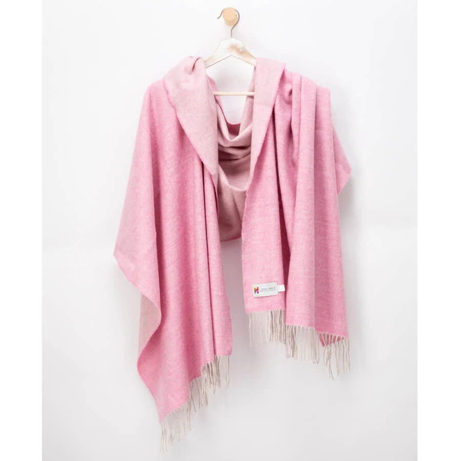 Pashmina / wrap z jemné Merino vlny Candy Pink Oyster 200x76 cm - John Hanly