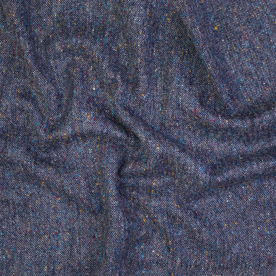 Vlněná látka metráž š. 150 cm - Blue Donegal Plain Weave