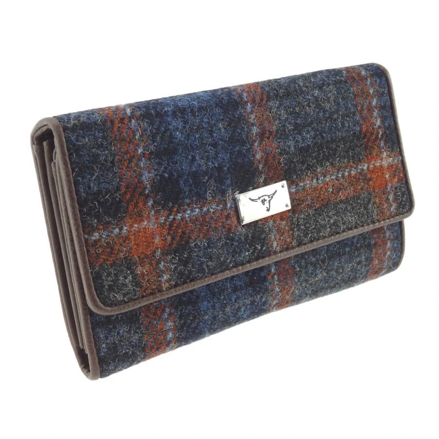 Peněženka Tiree Harris Tweed Grey Rust Overcheck - Glen Appin