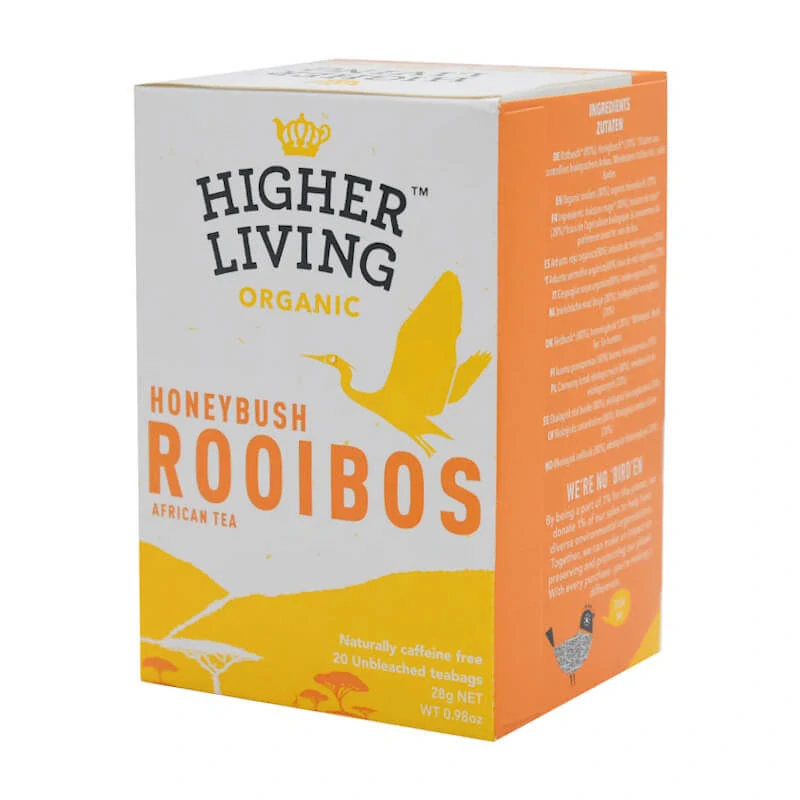 Rooibos & Honeybush BIO bez kofeinu – Higher Living (20 sáčků)