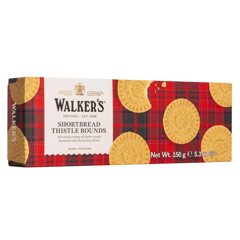 Skotské máslové sušenky kulaté s bodlákem - Walkers Thistle Shortbread 150g
