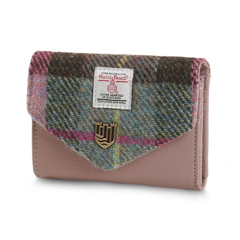 Malá peněženka Clasp Purse Green Rose Pink Tartan - Islander