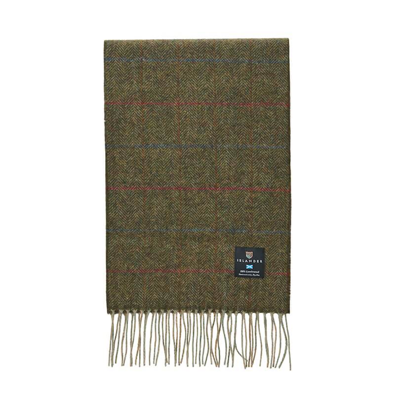 Šála z jehněčí vlny Chestnut Herringbone široká 180x50 cm - Islander