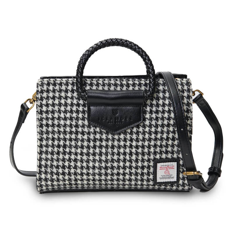 Kabelka The Arran Tote Black and White Dogtooth - Islander