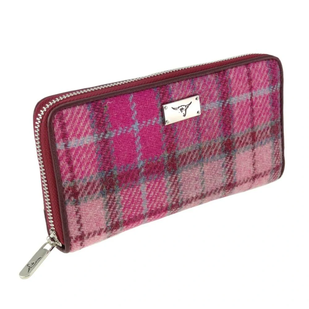 Peněženka Staffa Harris Tweed - Vibrant Pink Buchanan
