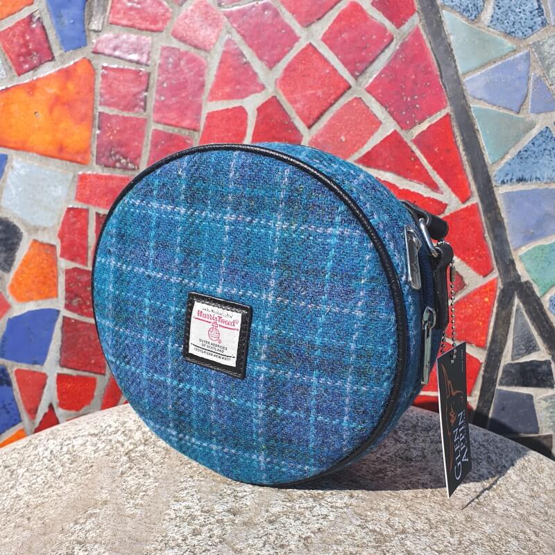 Kabelka Bannock Harris Tweed - Sea Blue Check