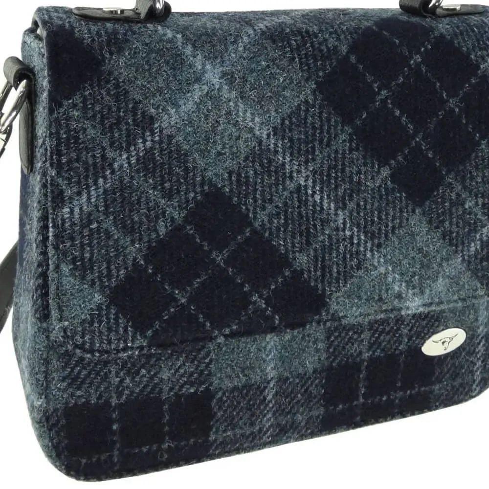 Kabelka Thurso Harris Tweed - Grey Black Tartan