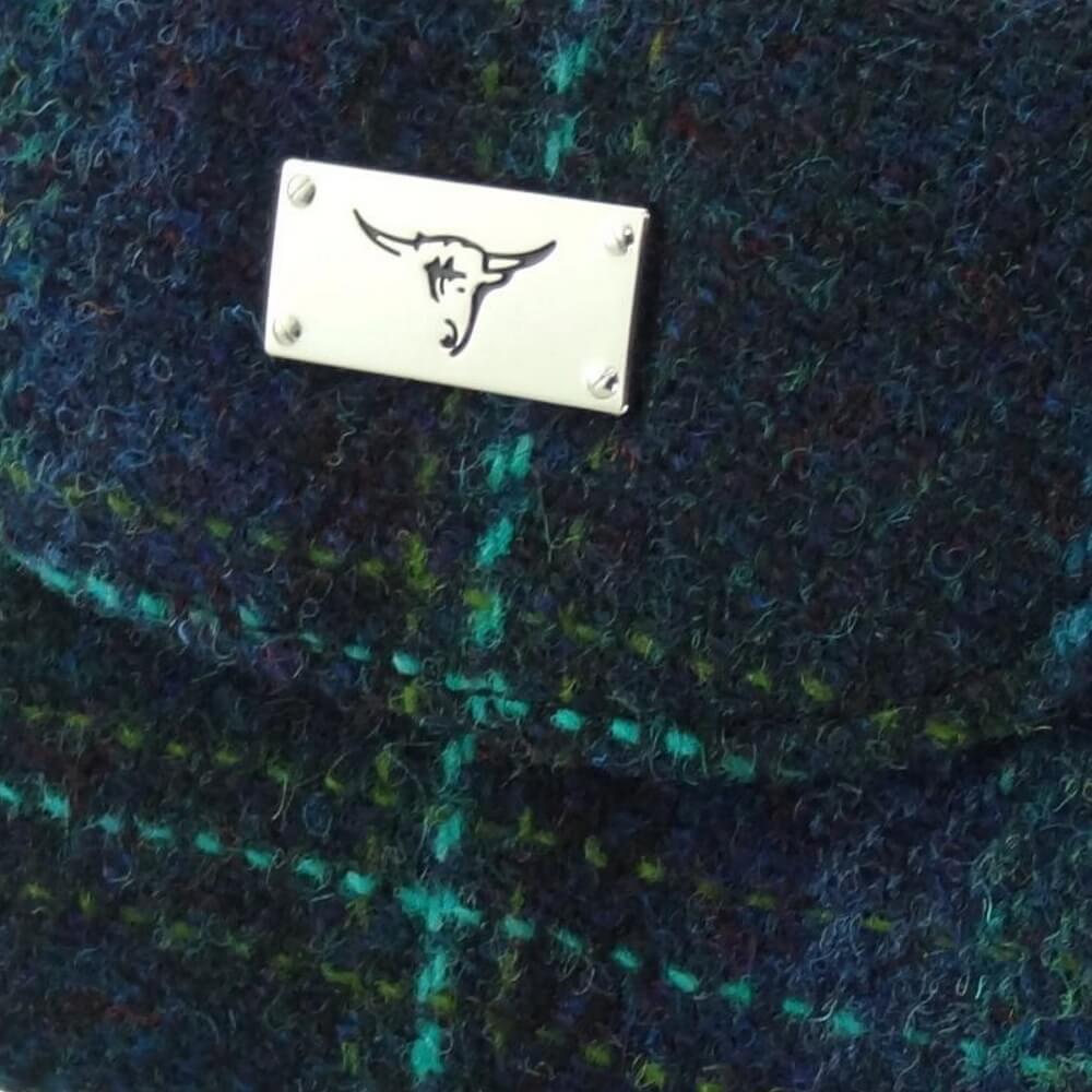 Peněženka Jura Harris Tweed Turquoise Overcheck - Glen Appin