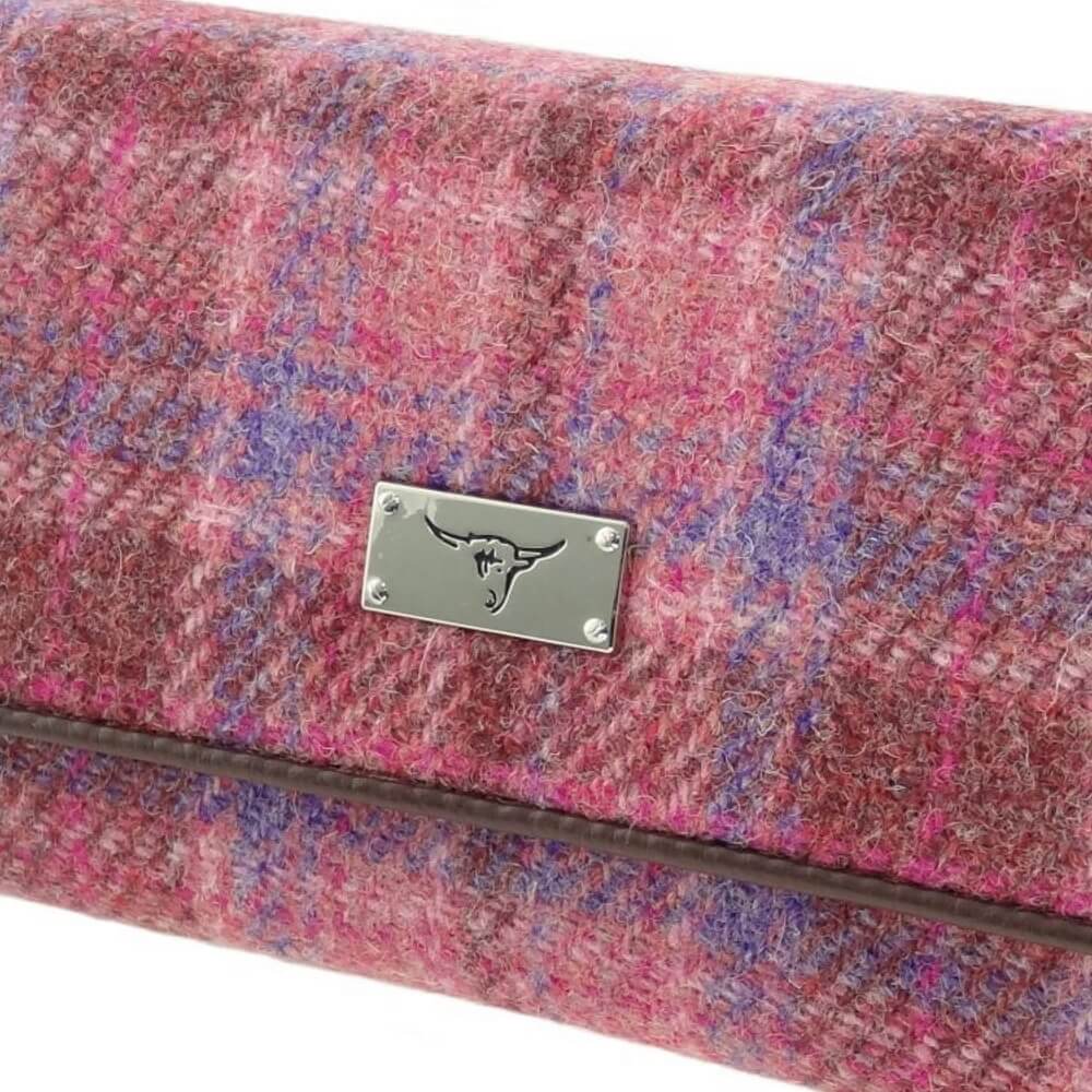 Peněženka Tiree Harris Tweed Pink Check - Glen Appin