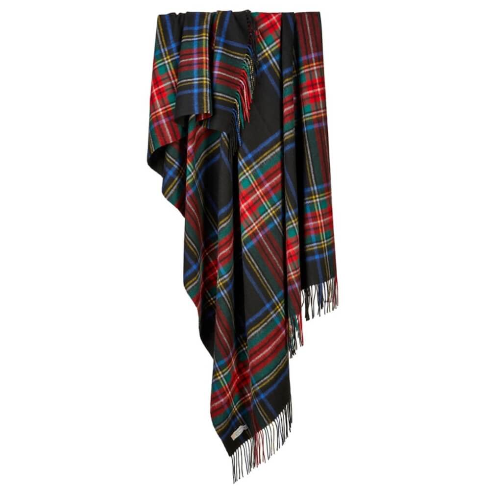 Deka z jehněčí vlny Black Stewart 190 x 140 cm Tweedmill