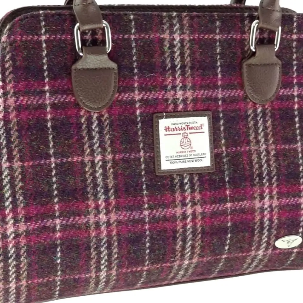 Kabelka Findhorn Harris Tweed - Purple Check