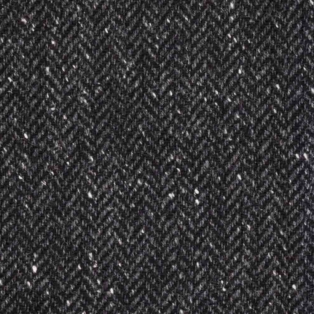 Vlněná látka metráž š. 150 cm - Grey Black Donegal Herringbone
