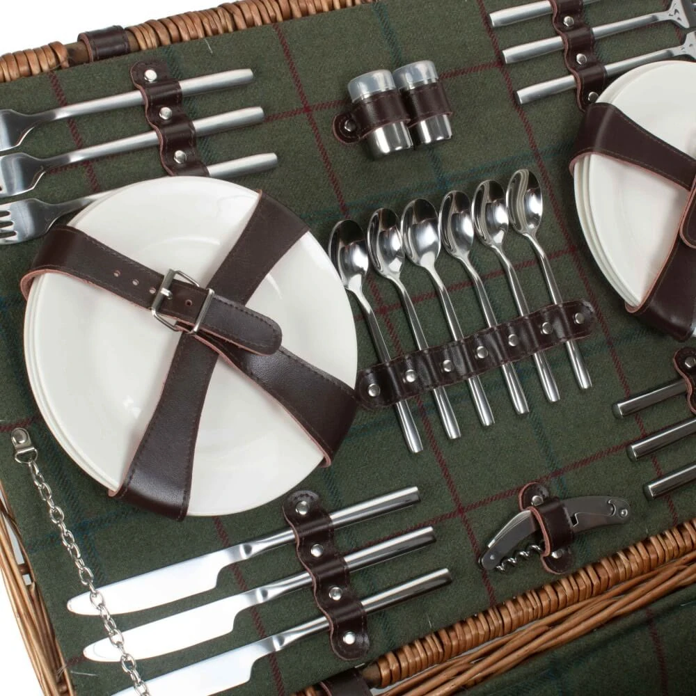 Piknikový koš GREEN WINDSOR proutěný pro 6 osob s dekou