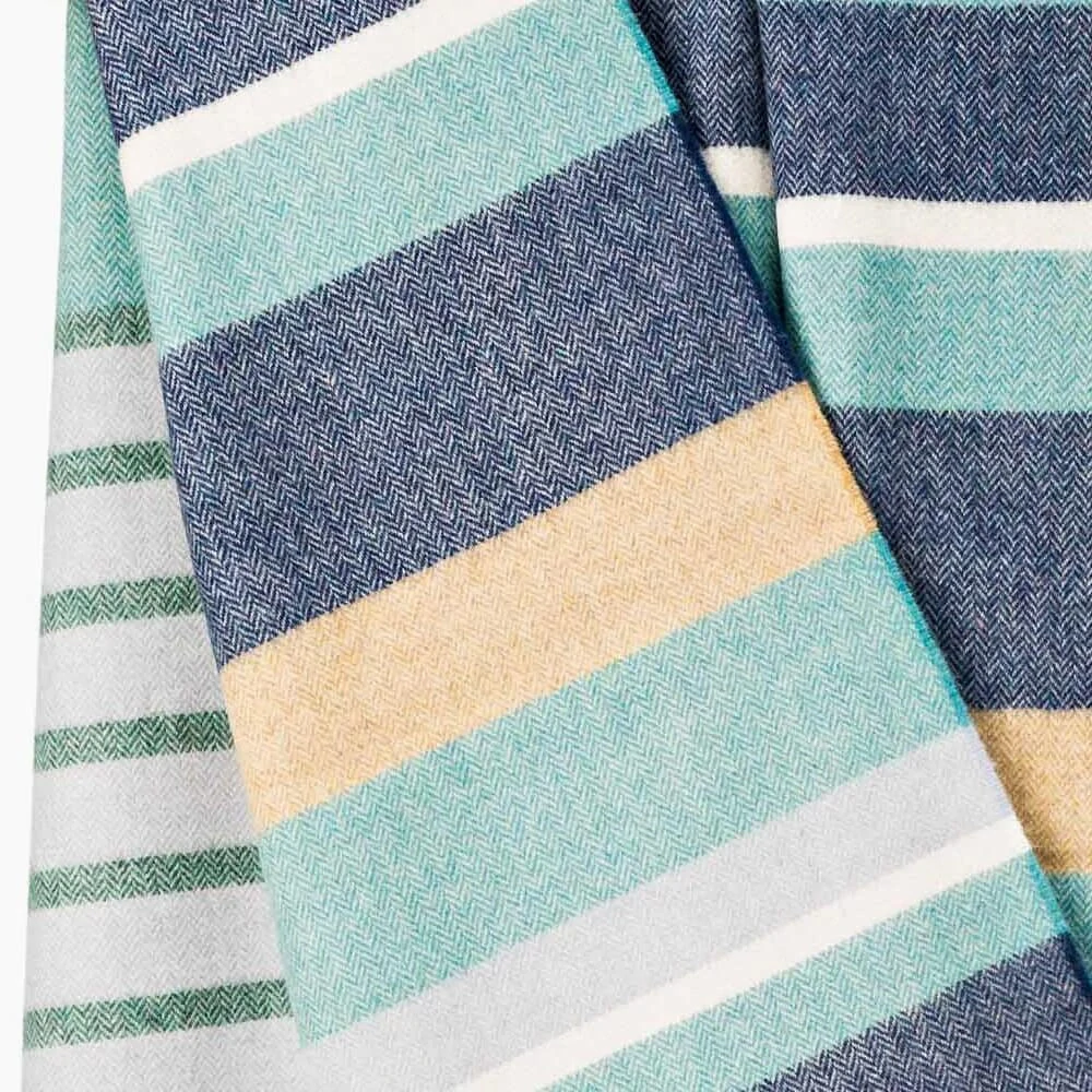 Deka z Merino jehněčí vlny Blue Stripe 200 x 150 cm John Hanly