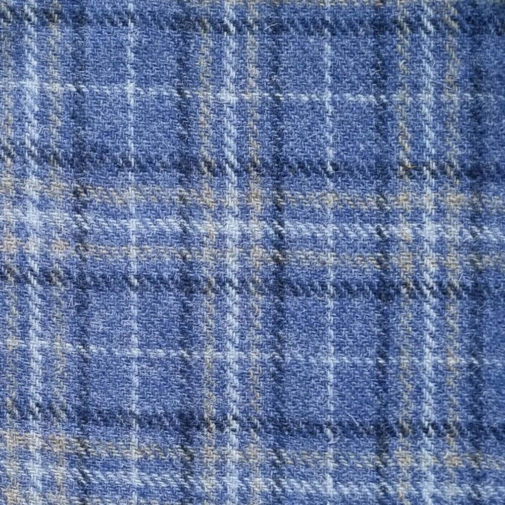 Kabelka Spey Harris Tweed Light Blue Check - Glen Appin