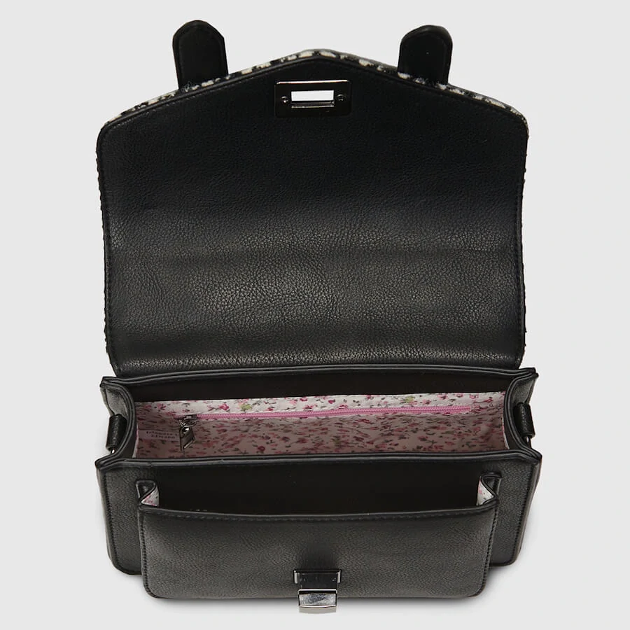 Kabelka The Mini Satchel Black and White Dogtooth - Islander