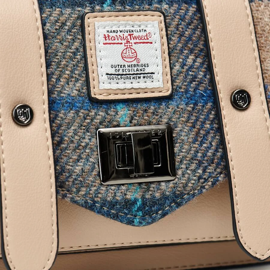 Kabelka The Mini Satchel Navy Beige Tartan - Islander