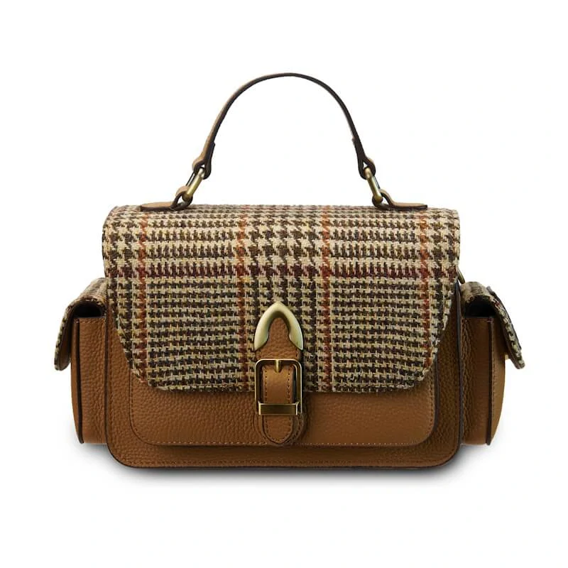 Kabelka The Melrose Beige Dogtooth kožená - Islander