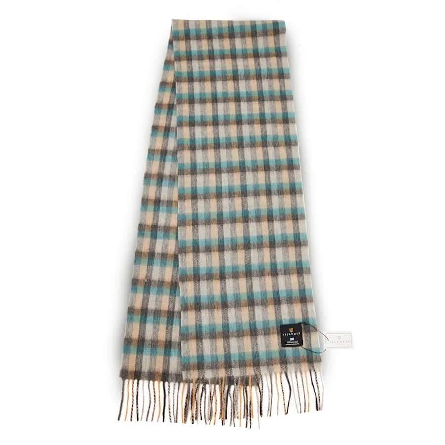 Šála z jehněčí vlny Islander Tartan krátká 150x27 cm - Islander
