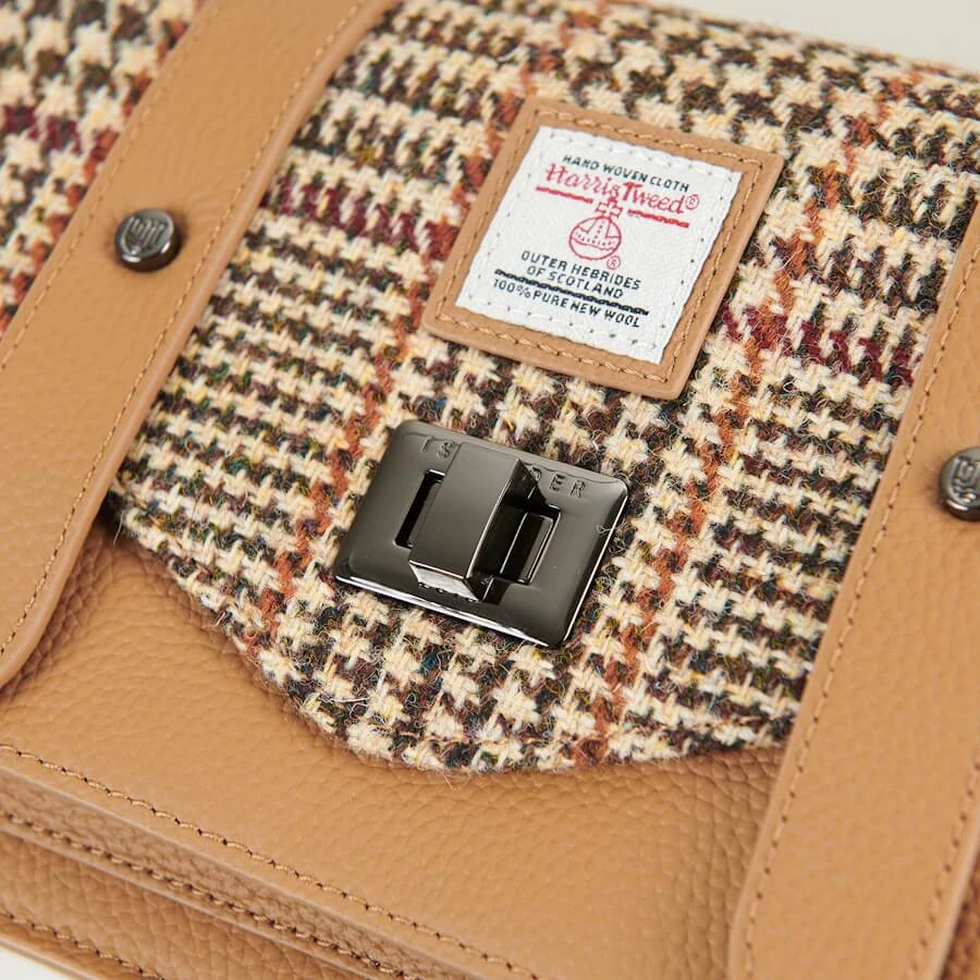 Kabelka The Leather Medium Satchel Beige Dogtooth kožená - Islander