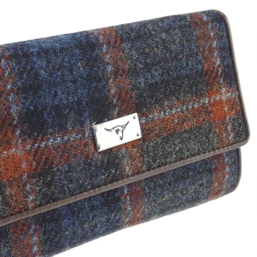 Peněženka Tiree Harris Tweed Grey Rust Overcheck - Glen Appin