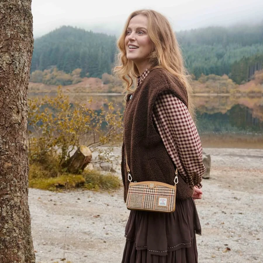 Kabelka The Ailsa Beige Dogtooth kožená - Islander