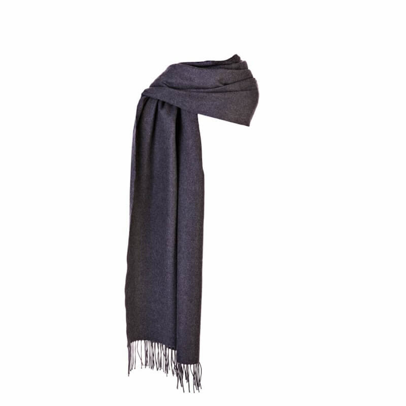 Pashmina / wrap z jemné Merino vlny Solid Charcoal 200x76 cm - John Hanly