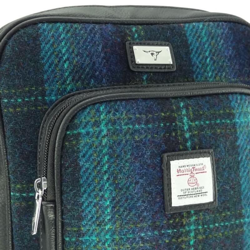 Pánská taška Tay Harris Tweed Turquoise Overcheck - Glen Appin
