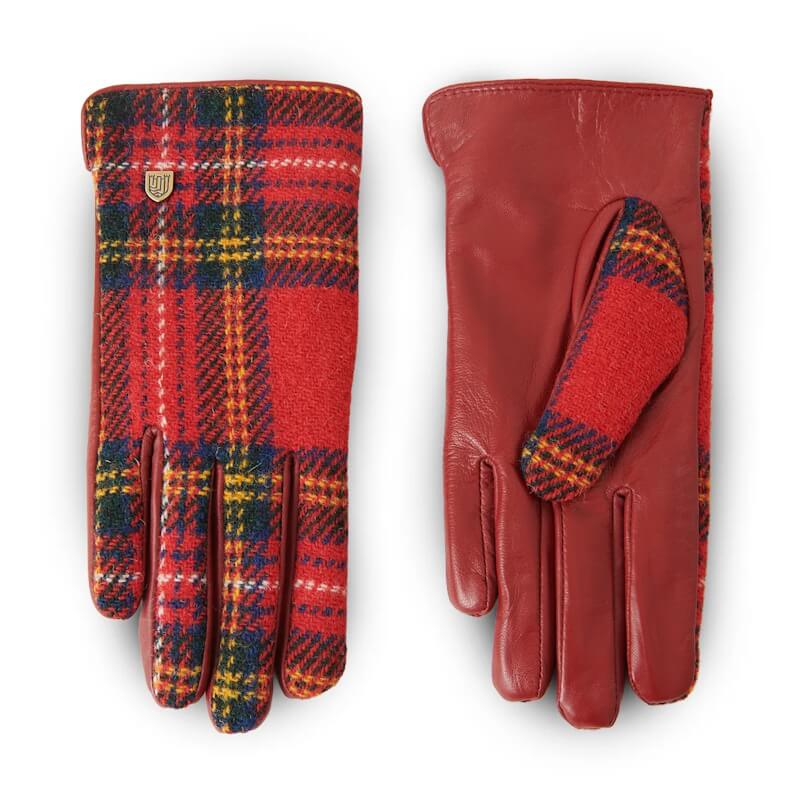 Dámské rukavice Harris Tweed® Royal Stewart s pravou kůží - Islander
