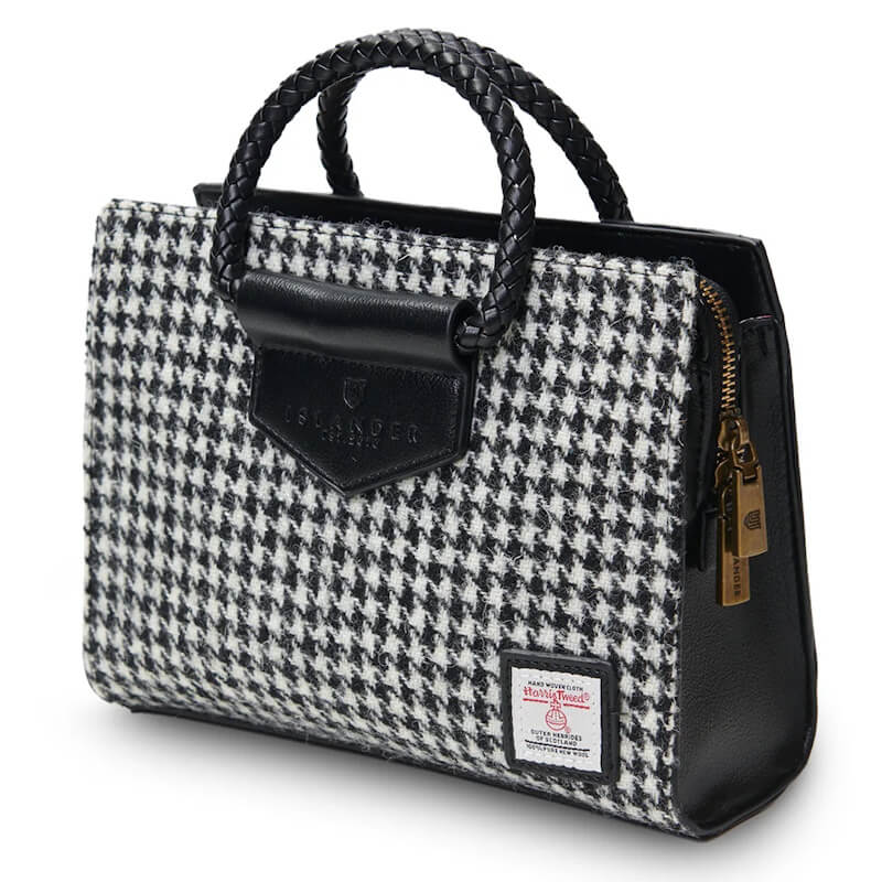 Kabelka The Arran Tote Black and White Dogtooth - Islander