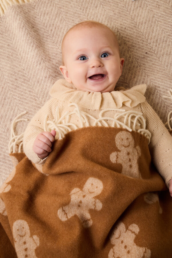 Merino vlněná dětská deka Gingerbread 100 x 75 cm Tweedmill