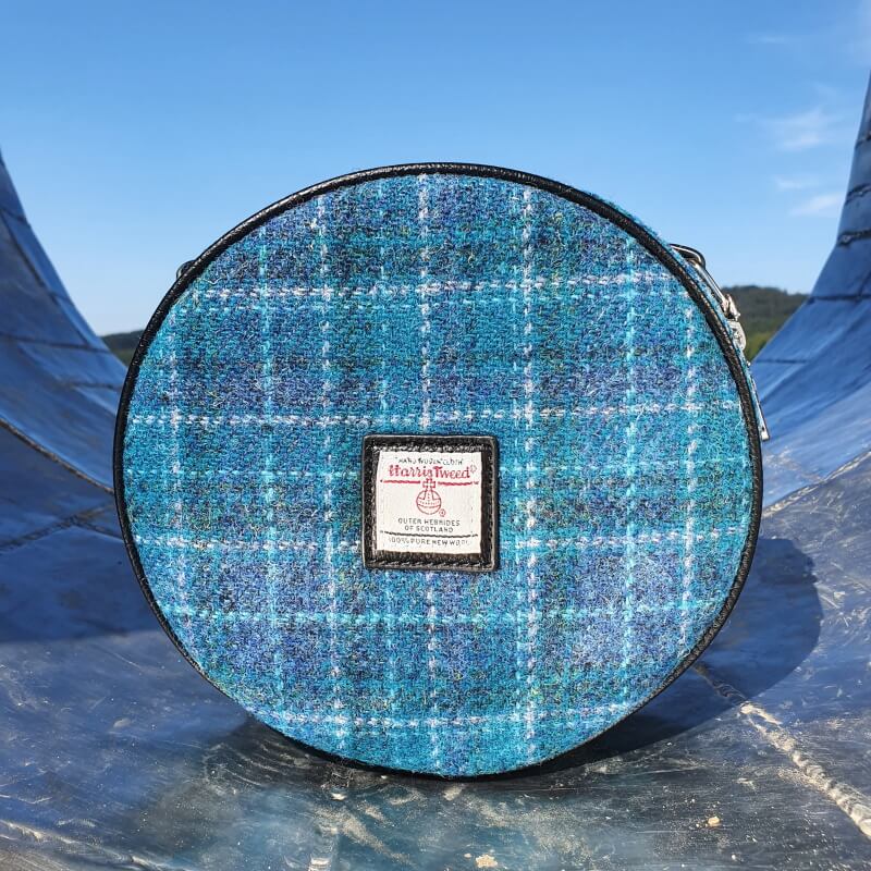 Kabelka Bannock Harris Tweed - Sea Blue Check