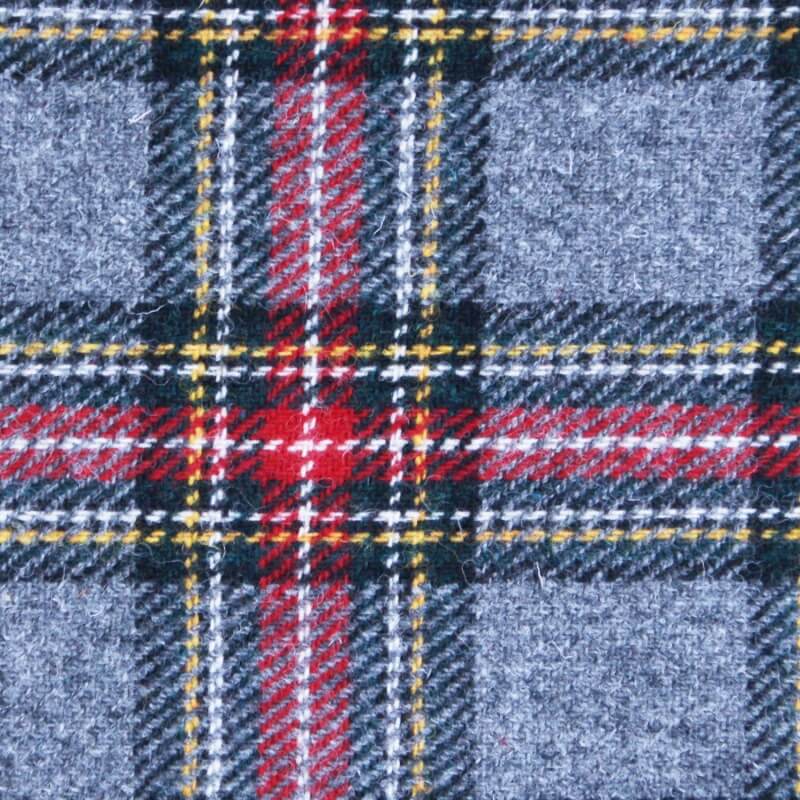 Kabelka Almond Harris Tweed - Grey Red Tartan