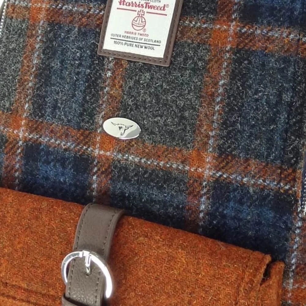 Batoh Naver Harris Tweed - Grey Rust Overcheck