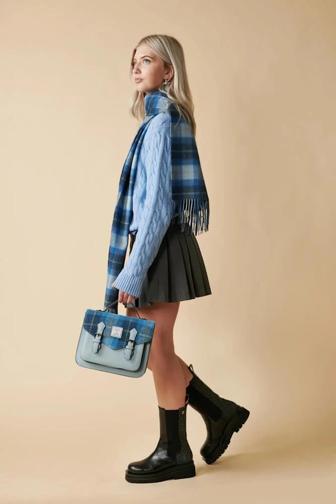 Kabelka The Medium Calton Satchel Blue Tartan - Islander